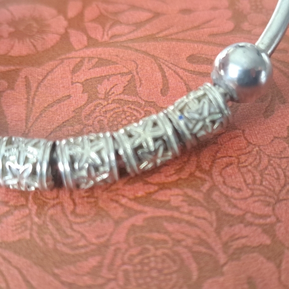 Sterling silver bracelet bangle adjustable, - Picture 3 of 10